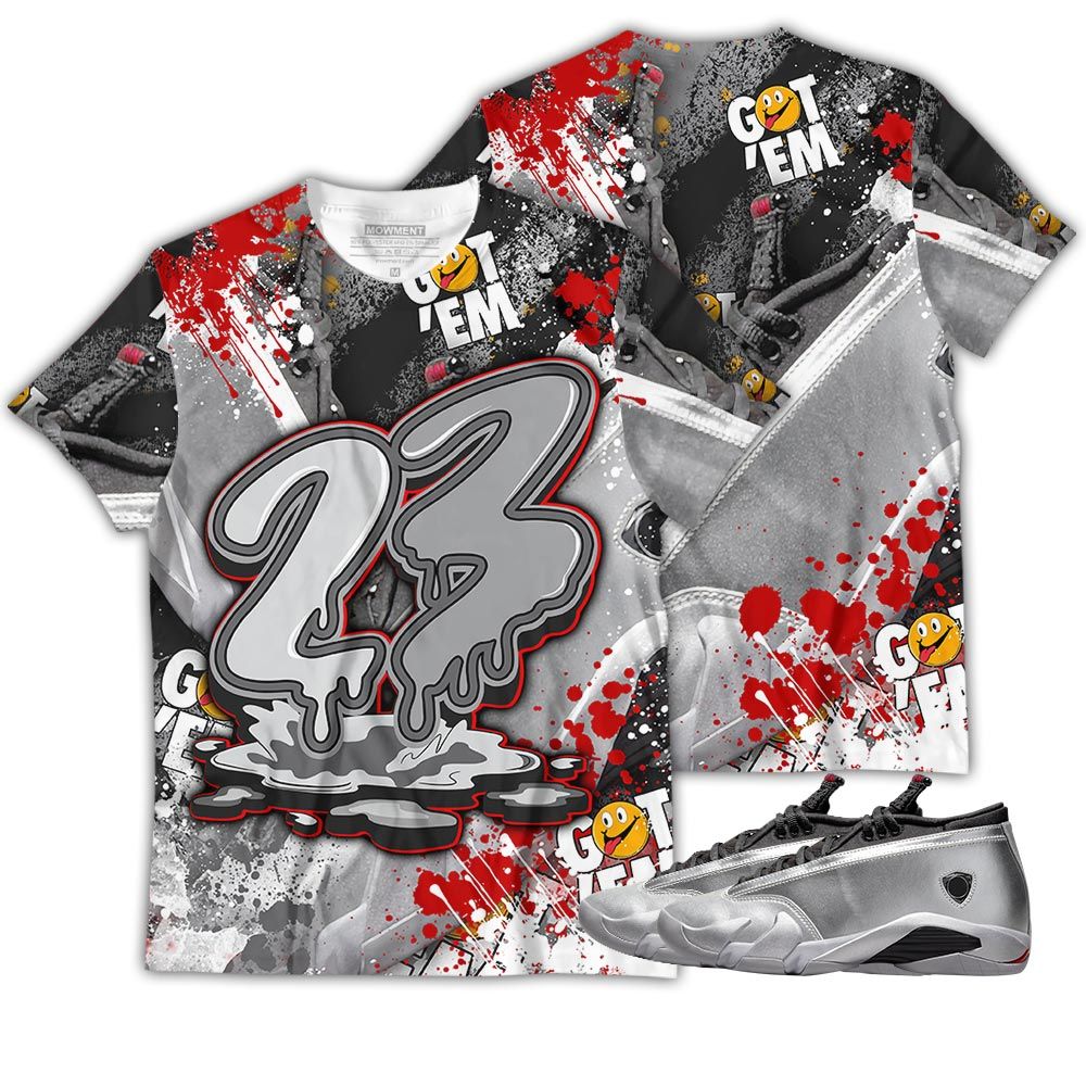 S01Hd 23 Drip Sneaker Shirt Match 14 Low Metallic Silver, Jordan 14 Metallic Silver Hoodie Sweatshirt Tee All Over Print MKO Shirt S01Hd 23 Drip Sneaker Shirt Match 14 Low Metallic Silver, Jordan 14 Metallic Silver Hoodie Sweatshirt Tee All Over Print MKO Shirt