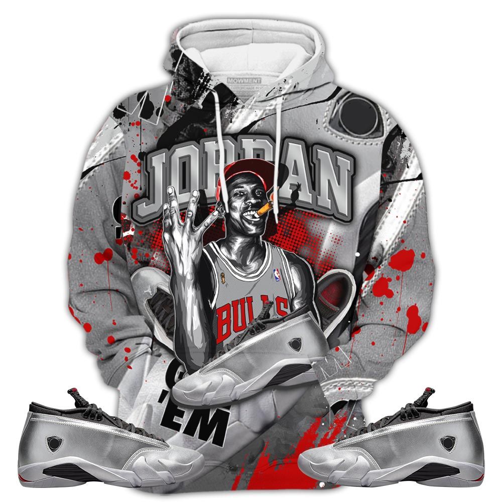 S02Hd Jordan 23M Sneaker Shirt Match 14 Low Metallic Silver, Jordan 14 Metallic Silver Hoodie Sweatshirt Tee All Over Print MKO Shirt