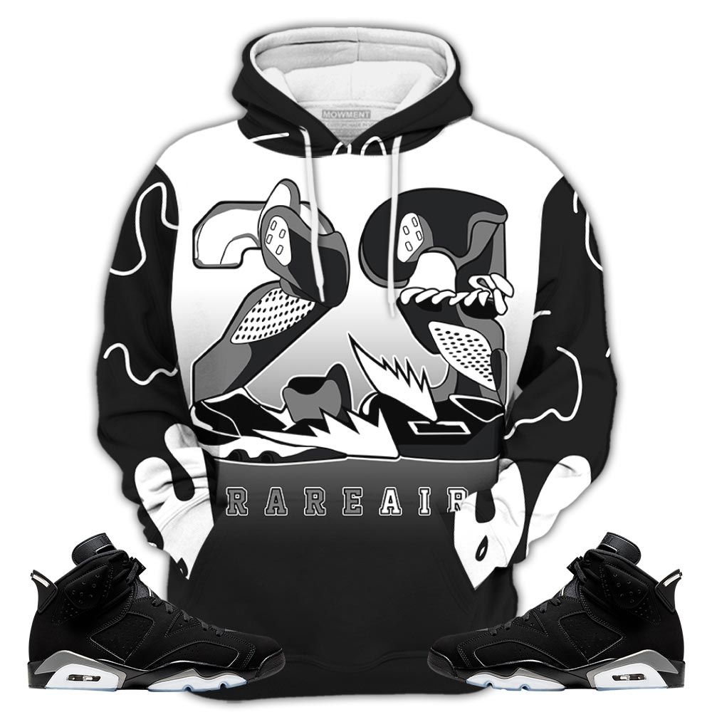 Sauce 23 Rare Air Sneaker Shirt Match Retro Metallic Silver 6S, Jordan 6 Black Chrome Hoodie Sweatshirt Tee All Over Print MKO Shirt
