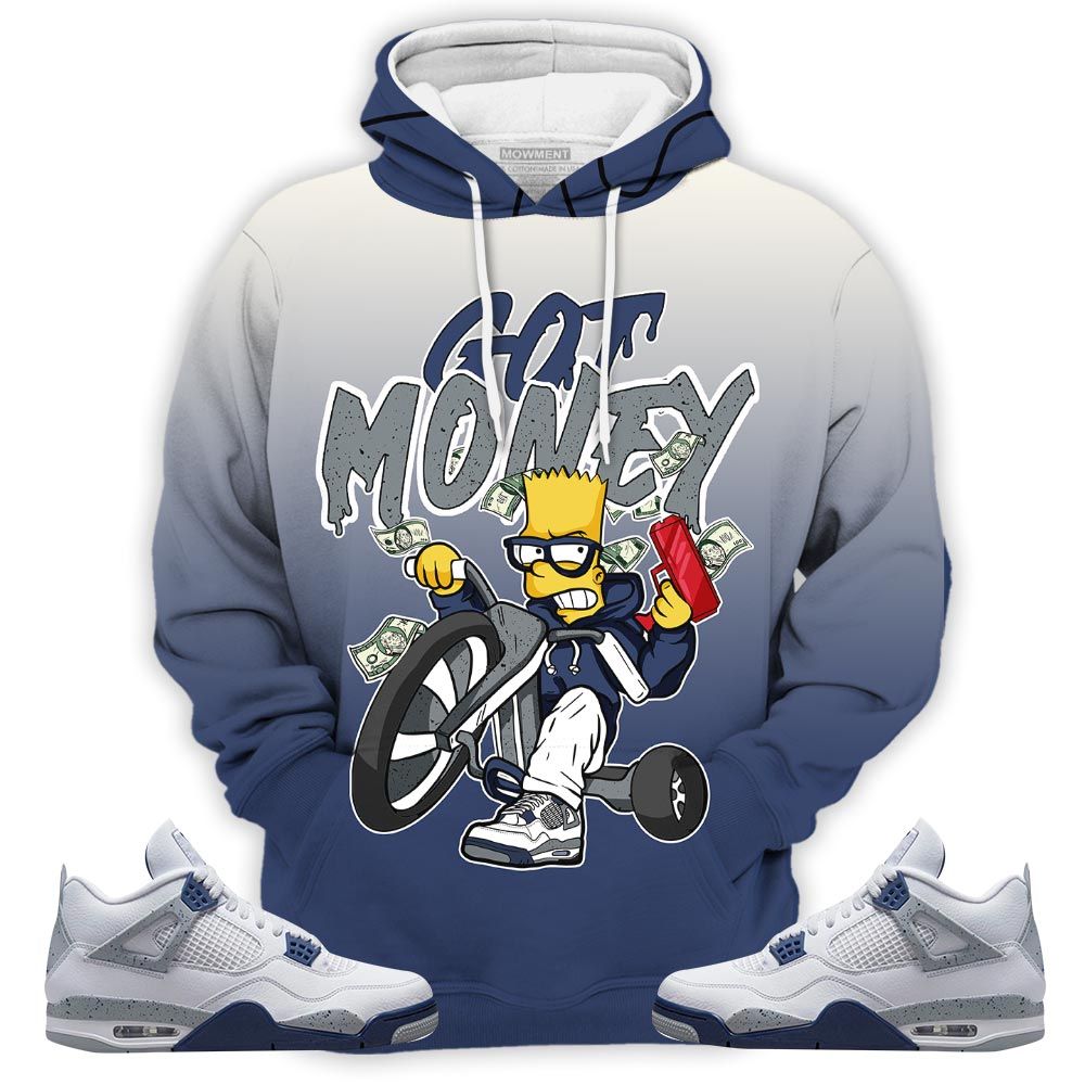 Sauce Bart Got Money Sneaker Shirt Match Midnight Navy 4S, Jordan 4 Retro Midnight Navy Hoodie Sweatshirt Tee All Over Print MKO Shirt