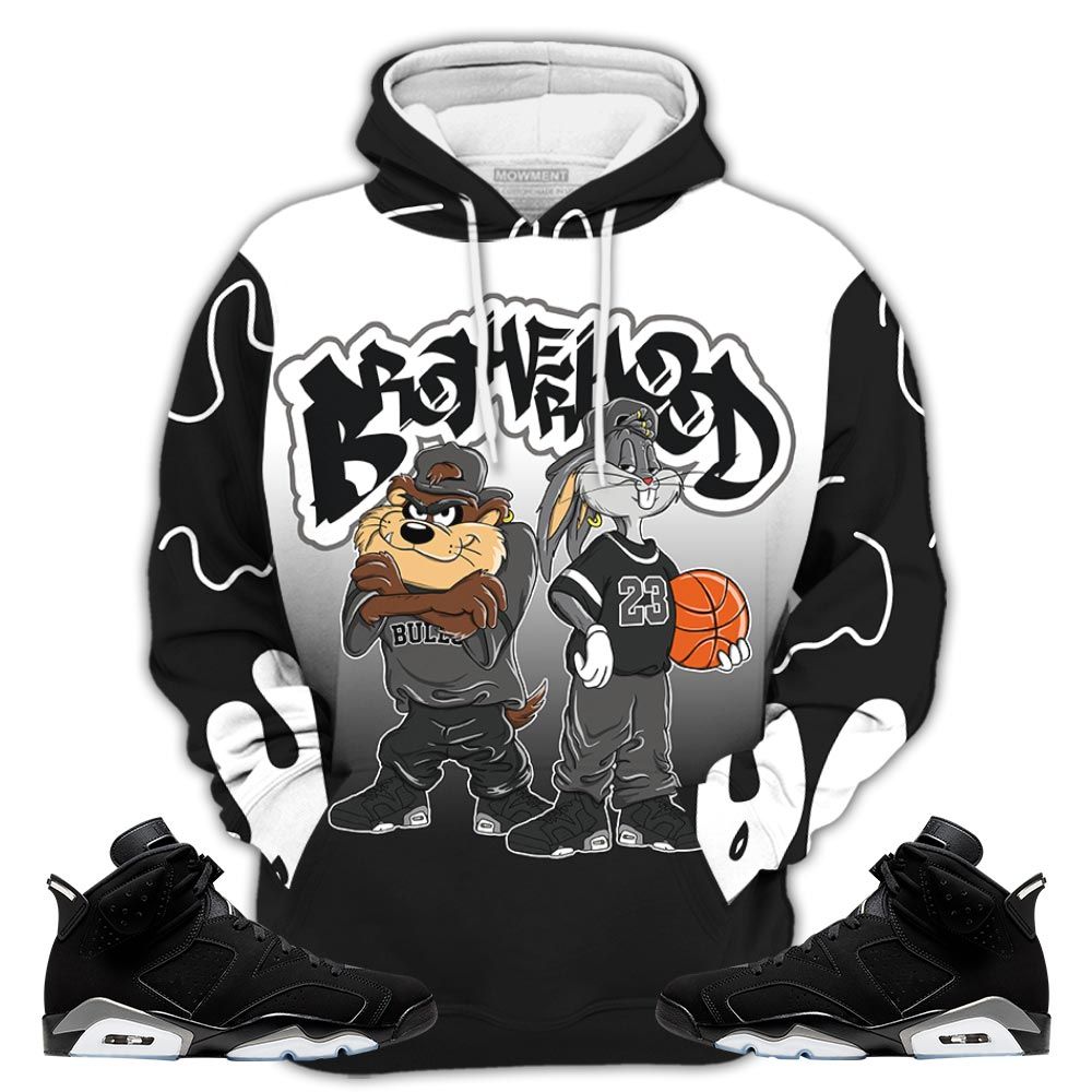 Sauce Bunny Tazmanian Sneaker Shirt Match Retro Metallic Silver 6S, Jordan 6 Black Chrome Hoodie Sweatshirt Tee All Over Print MKO Shirt