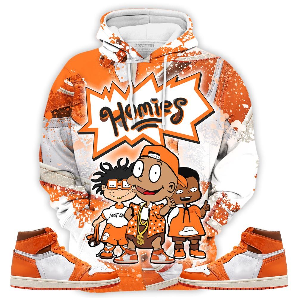 Sauce Cartoon 90S Homies Sneaker Shirt Match High Og Starfish 1S, Jordan 1 Retro High Og Starfish Hoodie Sweatshirt Tee All Over Print MKO Shirt