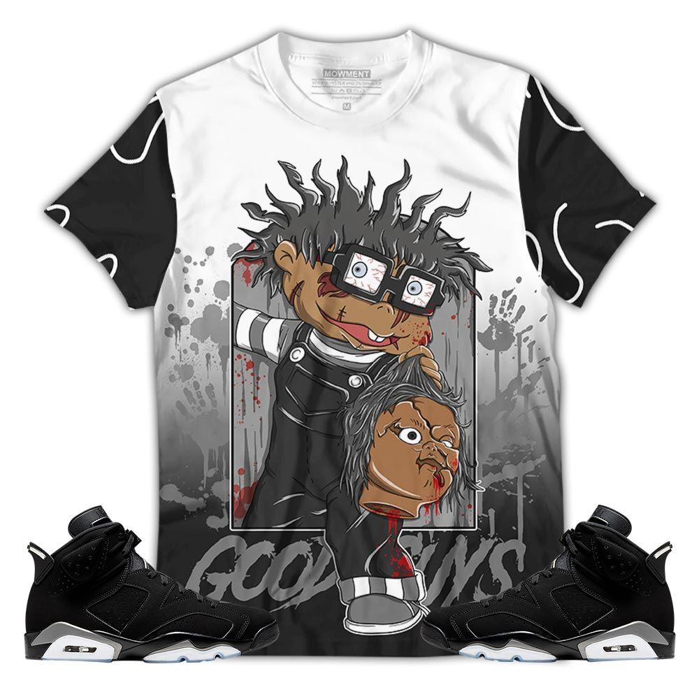 Sauce Chucky Chuckie Sneaker Shirt Match Retro Metallic Silver 6S, Jordan 6 Black Chrome Hoodie Sweatshirt Tee All Over Print MKO Shirt