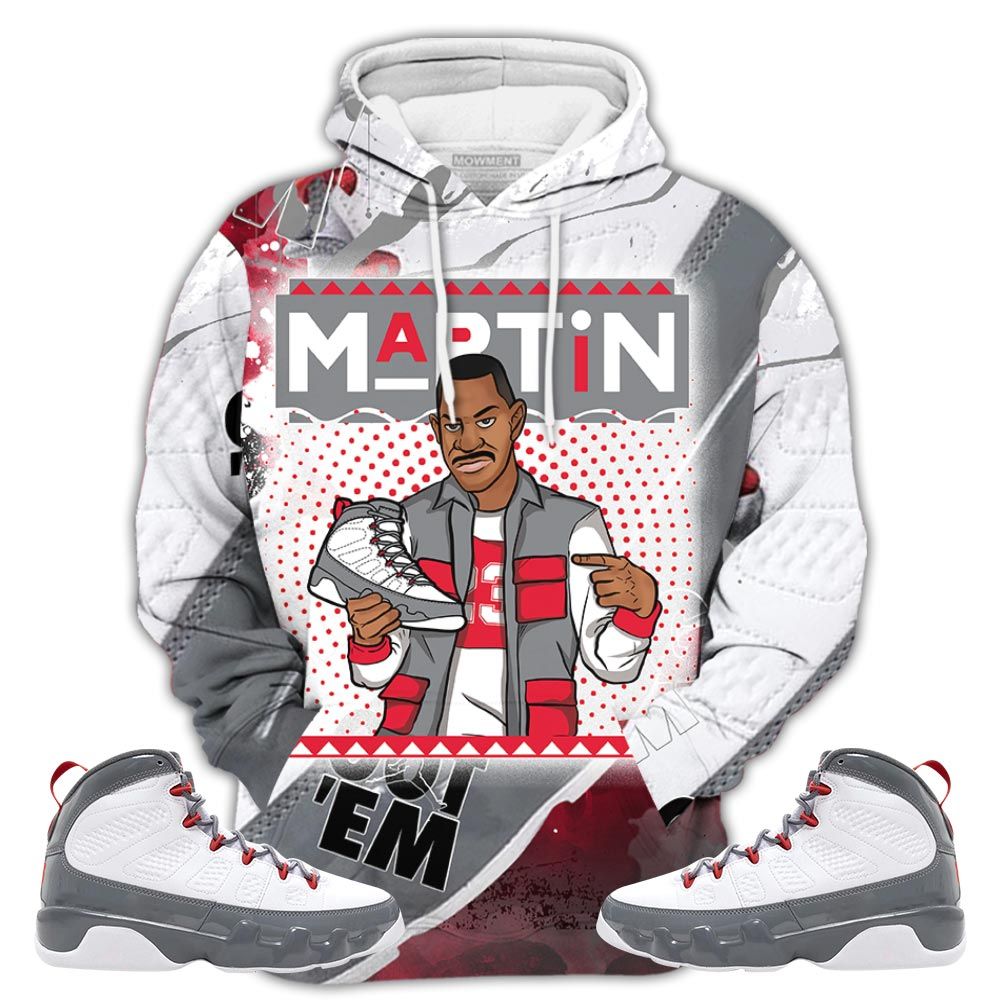 Sauce Martin Sneaker Sneaker Shirt Match Fire Red 9S, Jordan 9 Retro Fire Red Hoodie Sweatshirt Tee All Over Print MKO Shirt