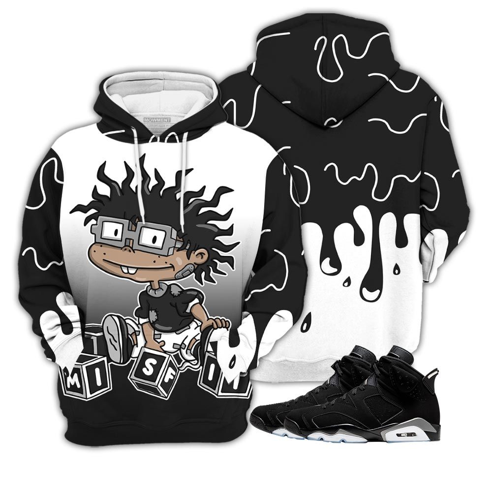Sauce Misfit Rugrats Sneaker Shirt Match Retro Metallic Silver 6S, Jordan 6 Black Chrome Hoodie Sweatshirt Tee All Over Print MKO Shirt