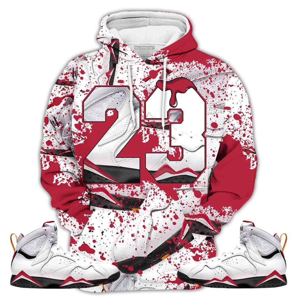 Sauce Number 23 Drip Shoes Sneaker Shirt Match Og Cardinal 7S, Jordan 7 Retro Cardinal Hoodie Sweatshirt Tee All Over Print MKO Shirt