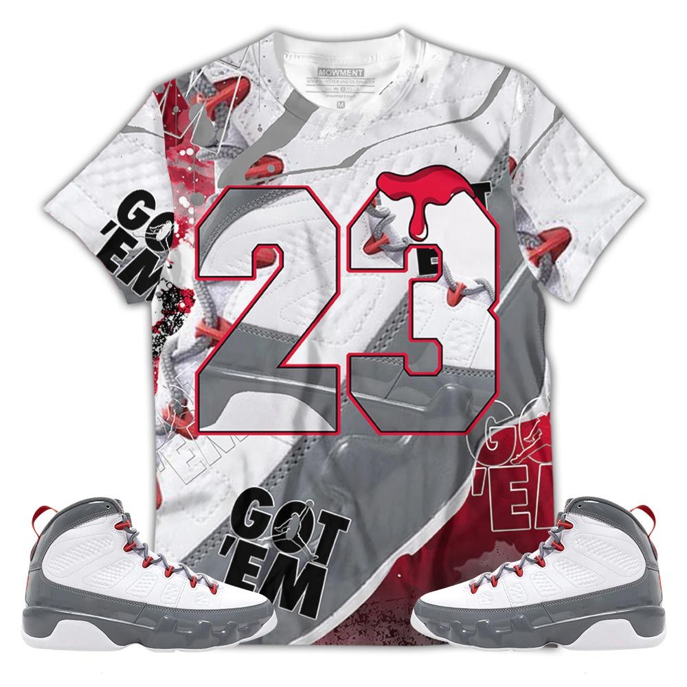 Sauce Number 23 Drip Sneaker Shirt Match Fire Red 9S, Jordan 9 Retro Fire Red Hoodie Sweatshirt Tee All Over Print MKO Shirt
