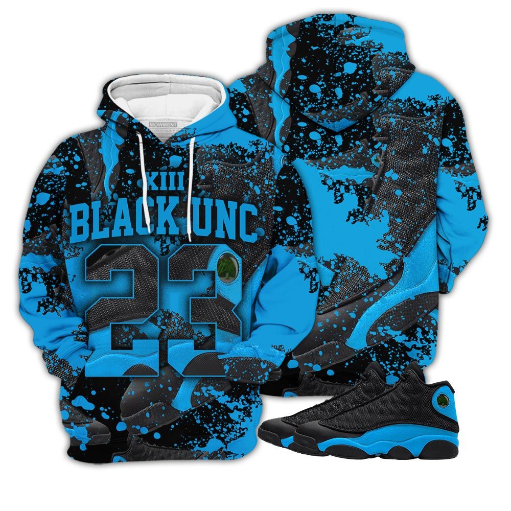 Sauce Number 23 Goat Shoes Sneaker Shirt Match Black University Blue 13S, Jordan 13 Black University Blue 2022 Hoodie Sweatshirt Tee All Over Print MKO Shirt