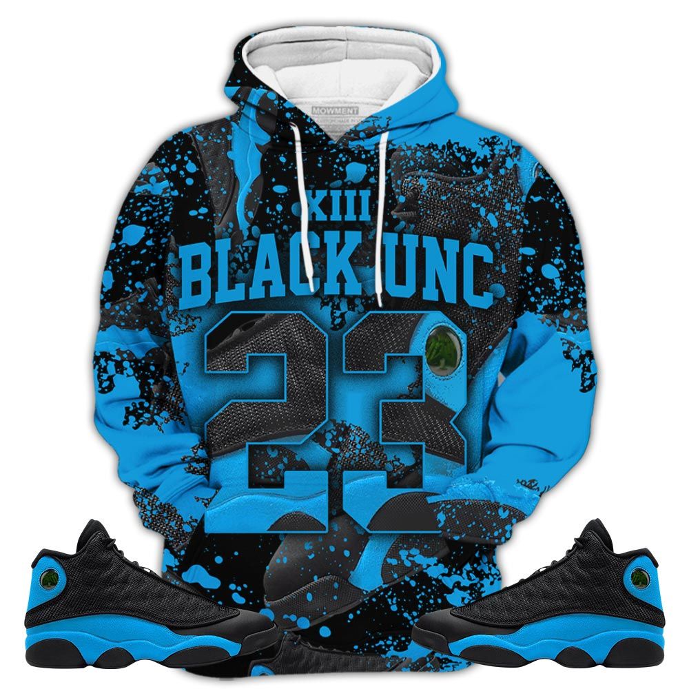 Sauce Number 23 Goat Shoes Sneaker Shirt Match Black University Blue 13S, Jordan 13 Black University Blue 2022 Hoodie Sweatshirt Tee All Over Print MKO Shirt