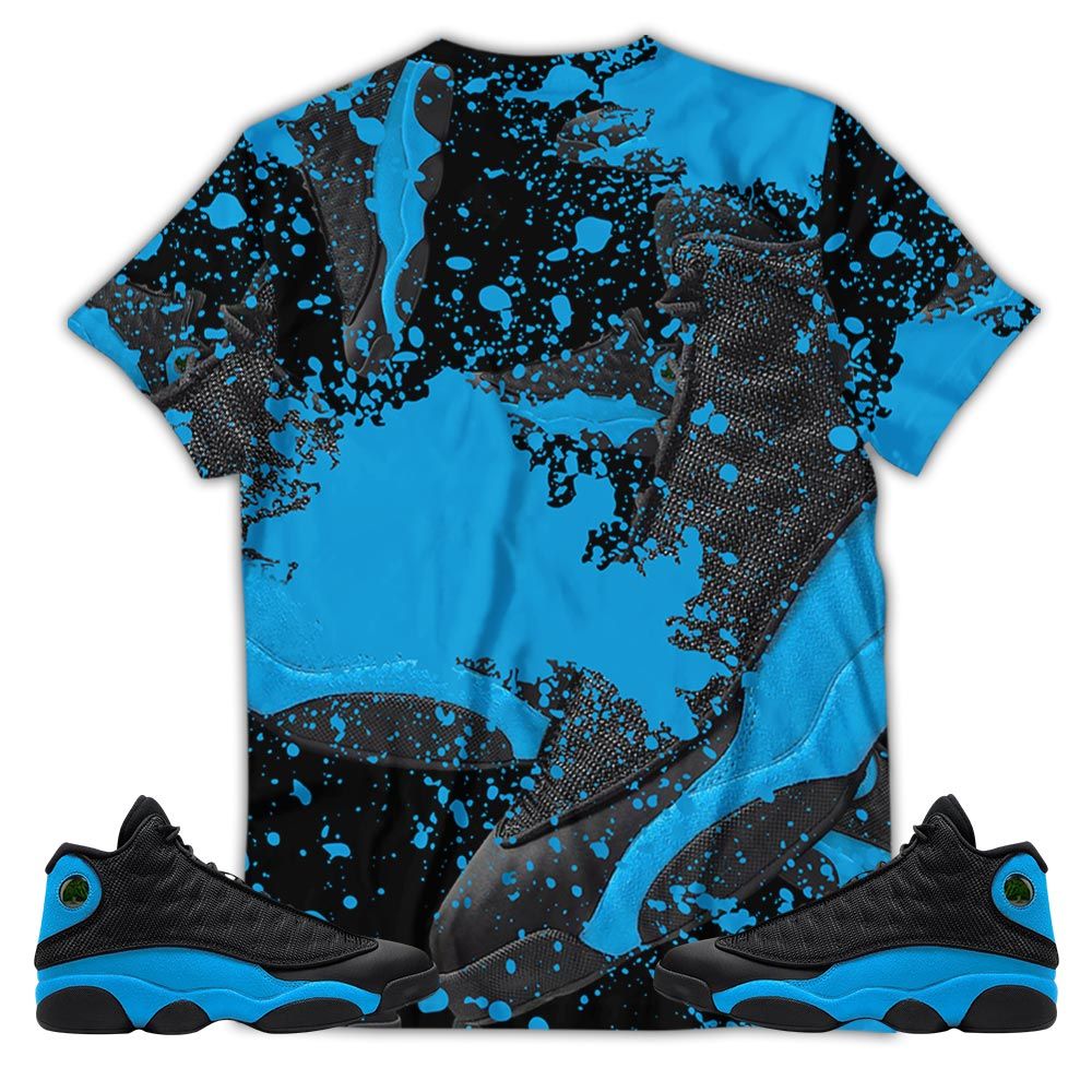 Sauce Number 23 Jd Sneaker Shirt Match Black University Blue 13S, Jordan 13 Black University Blue 2022 Hoodie Sweatshirt Tee All Over Print MKO Shirt