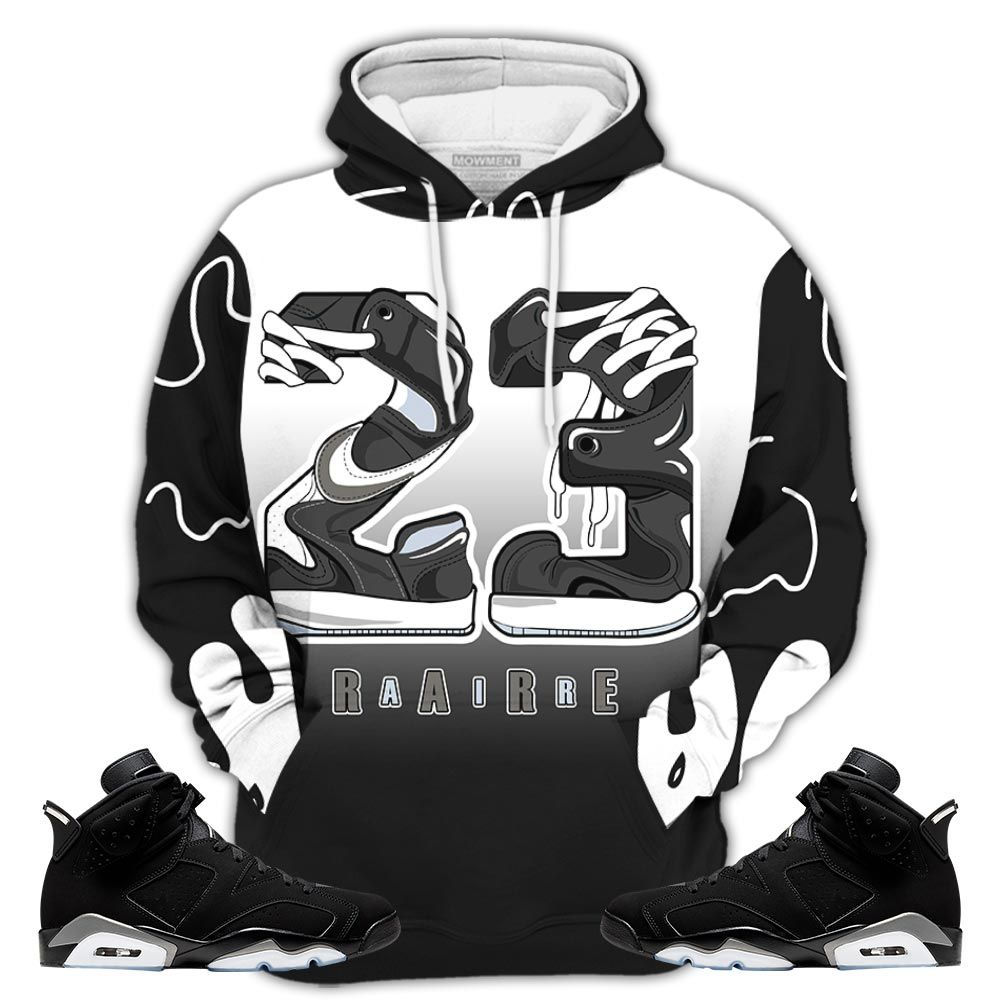 Sauce Number 23 Rare Air Sneaker Shirt Match Retro Metallic Silver 6S, Jordan 6 Black Chrome Hoodie Sweatshirt Tee All Over Print MKO Shirt