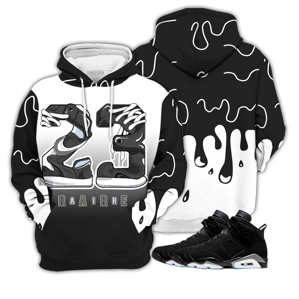 Sauce Number 23 Rare Air Sneaker Shirt Match Retro Metallic Silver 6S, Jordan 6 Black Chrome Hoodie Sweatshirt Tee All Over Print MKO Shirt