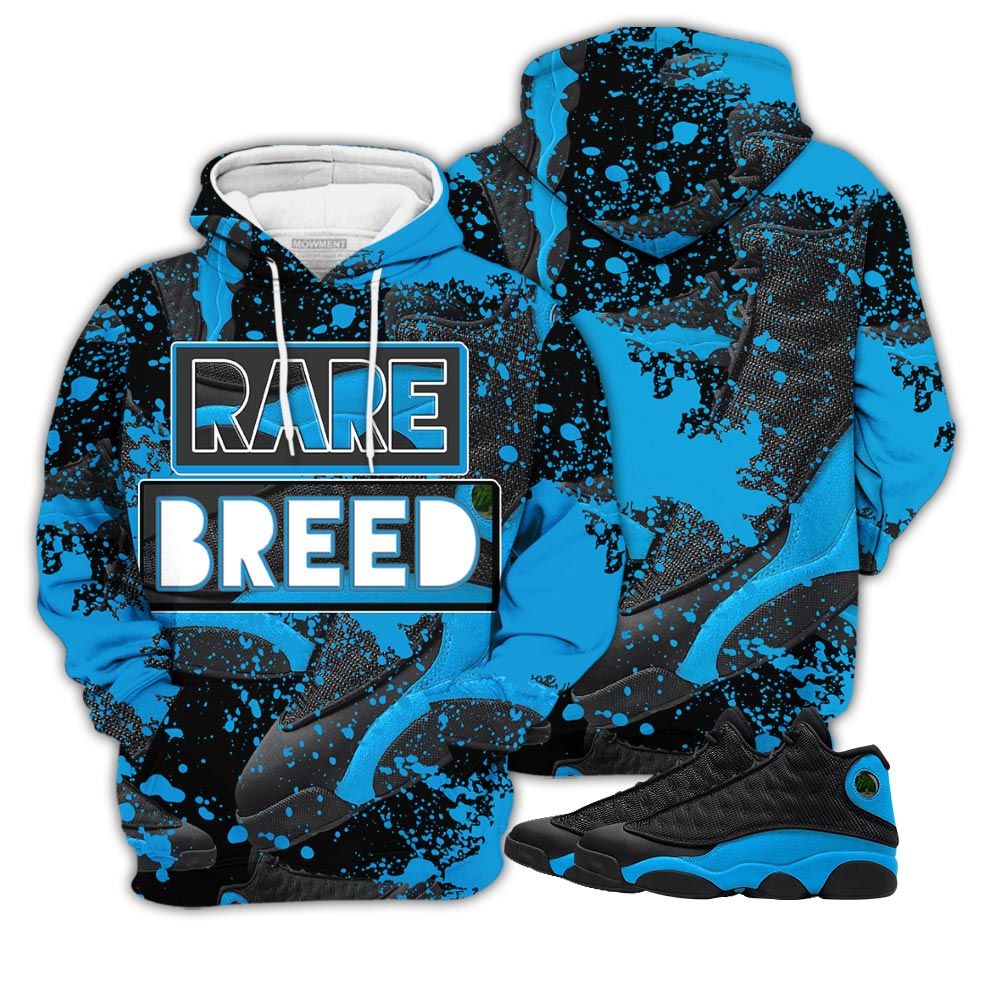 Sauce Rare Breed Sneaker Shirt Match Black University Blue 13S, Jordan 13 Black University Blue 2022 Hoodie Sweatshirt Tee All Over Print MKO Shirt