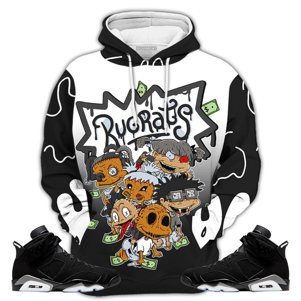 Sauce Rugrats Horror Story Sneaker Shirt Match Retro Metallic Silver 6S, Jordan 6 Black Chrome Hoodie Sweatshirt Tee All Over Print MKO Shirt