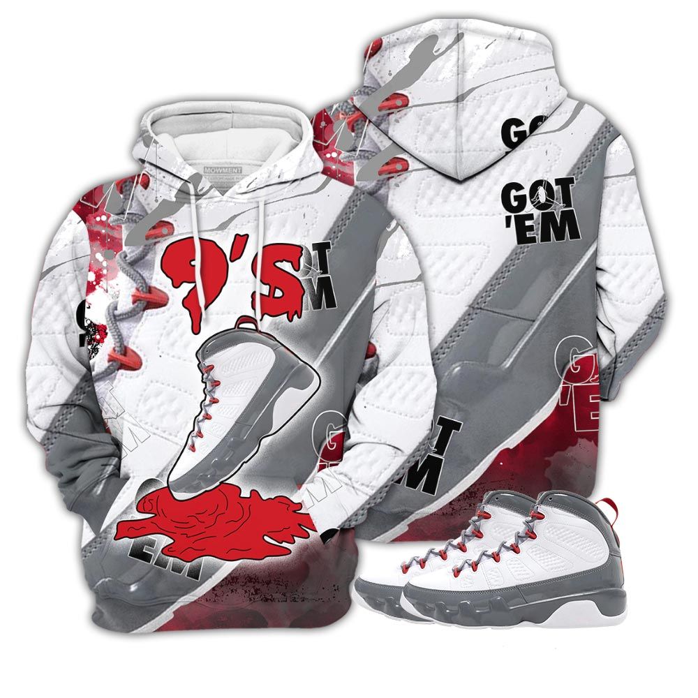 Sauce Shoes Dripping Sneaker Shirt Match Fire Red 9S, Jordan 9 Retro Fire Red Hoodie Sweatshirt Tee All Over Print MKO Shirt