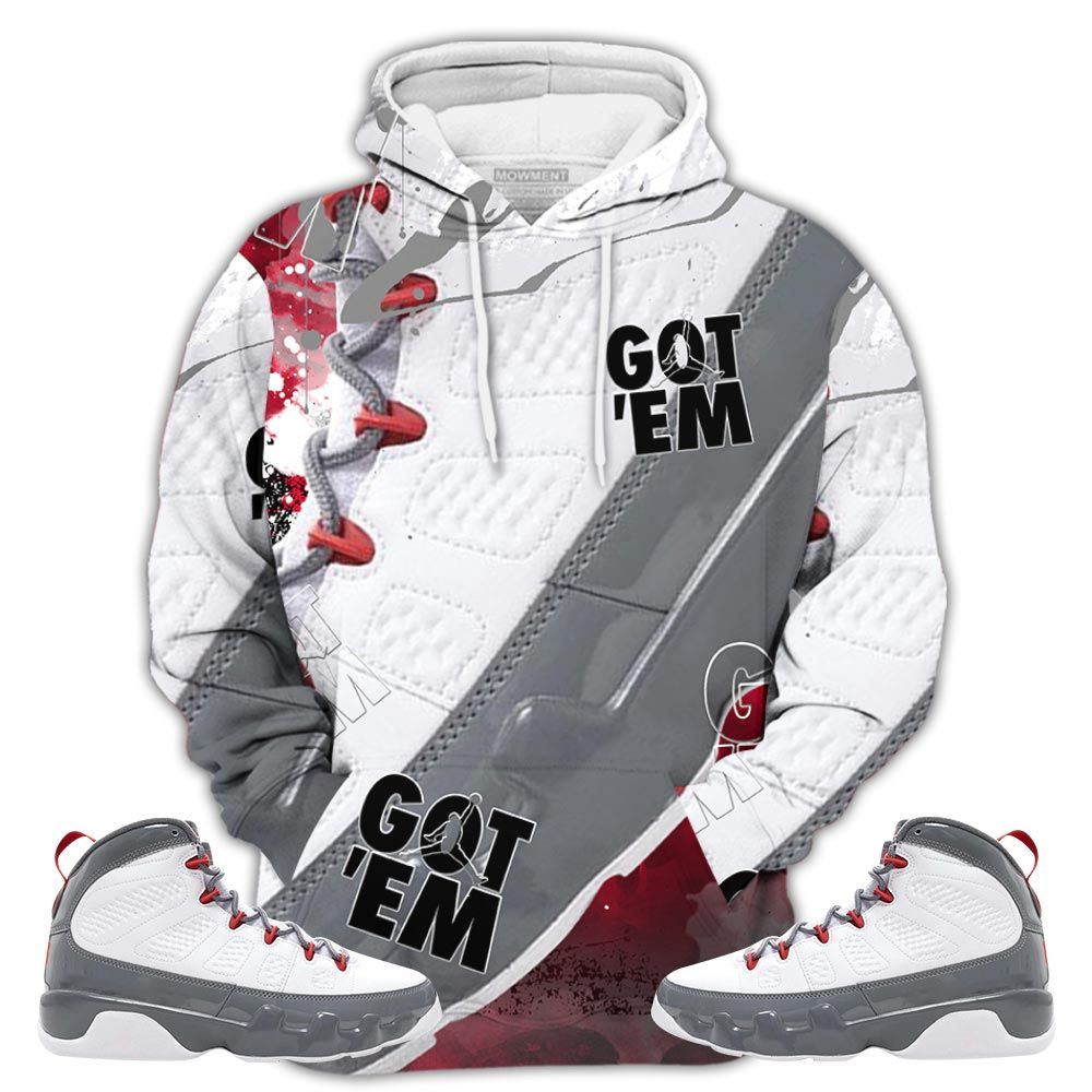 Sauce Shoes Sneaker Shirt Match Fire Red 9S, Jordan 9 Retro Fire Red Hoodie Sweatshirt Tee All Over Print MKO Shirt