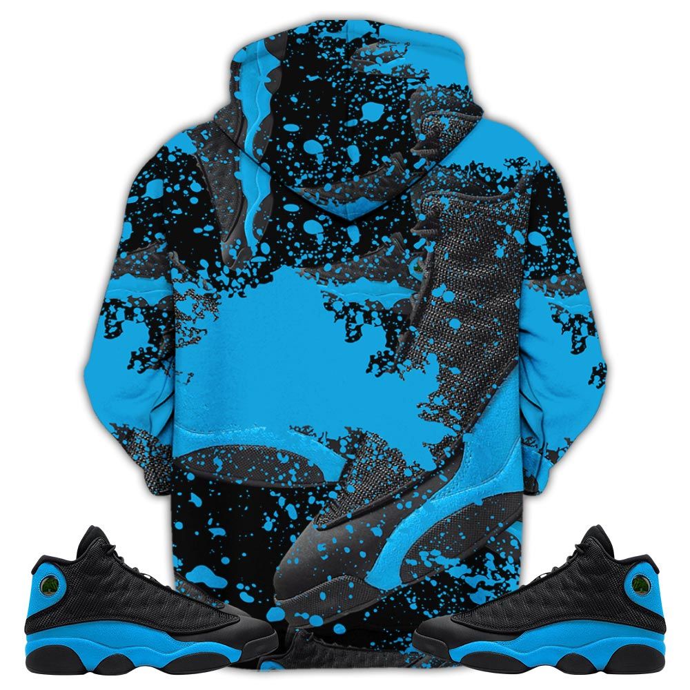 Sauce Time Is Money Sneaker Shirt Match Black University Blue 13S, Jordan 13 Black University Blue 2022 Hoodie Sweatshirt Tee All Over Print MKO Shirt