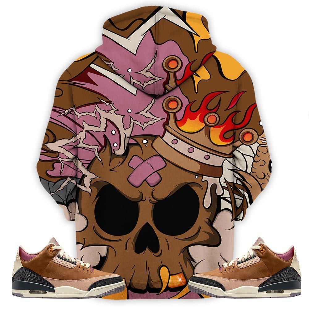 Scary Skull 90S Sneaker Shirt Match Archaeo Brown 3S, Jordan 3 Archaeo Brown Hoodie Sweatshirt Tee All Over Print MKO Shirt