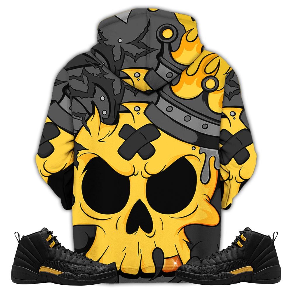 Scary Skull 90S Sneaker Shirt Match Black Taxi 12S, Jordan 12 Retro Black Taxi Hoodie Sweatshirt Tee All Over Print MKO Shirt