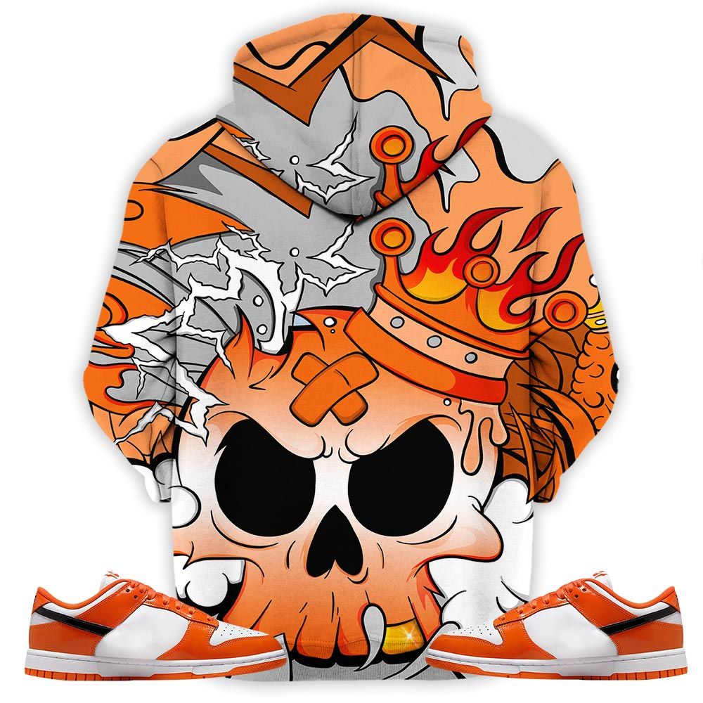 Scary Skull 90S Sneaker Shirt Match Dunk Low Orange Black, Dunk Low Patent Halloween Hoodie Sweatshirt Tee All Over Print MKO Shirt