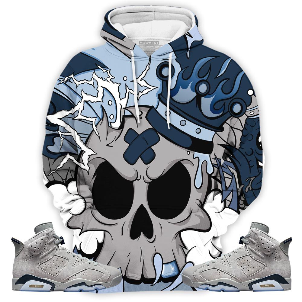 Scary Skull 90S Sneaker Shirt Match Georgetown 6S, Jordan 6 Retro Georgetown Hoodie Sweatshirt Tee All Over Print MKO Shirt