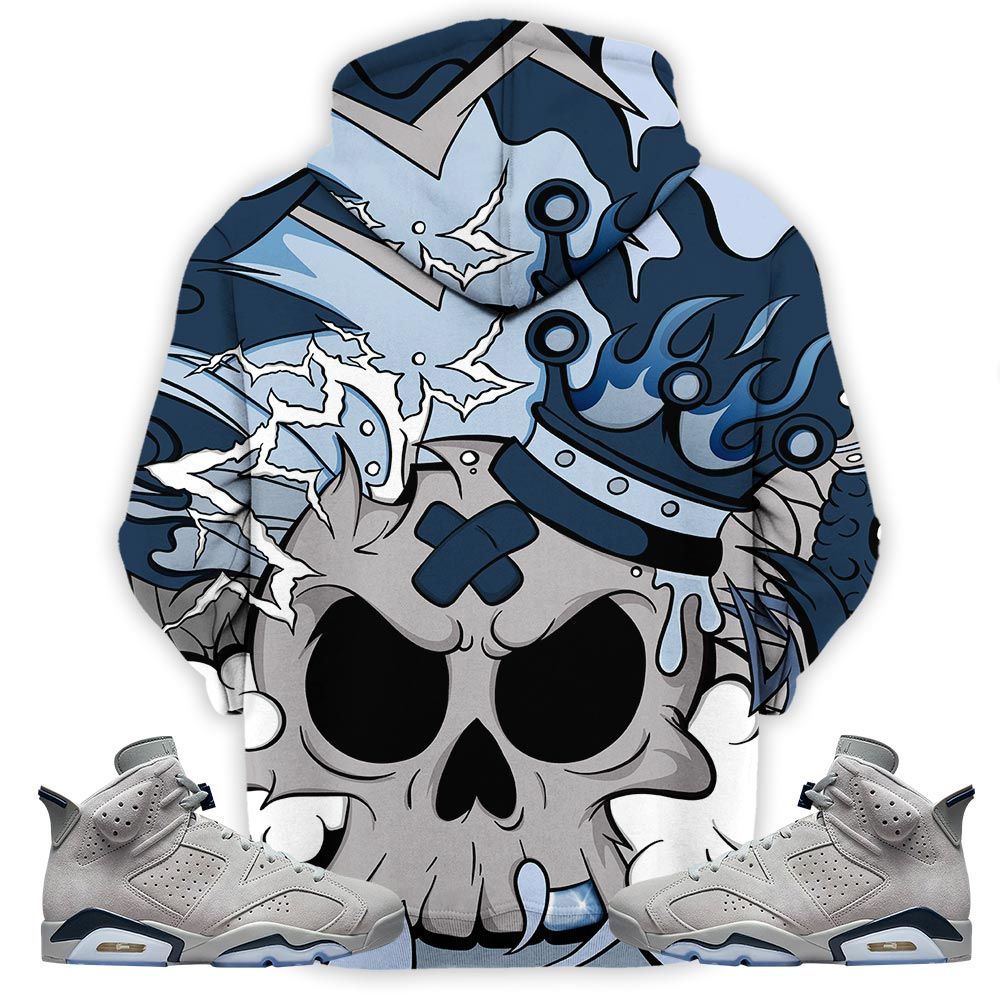 Scary Skull 90S Sneaker Shirt Match Georgetown 6S, Jordan 6 Retro Georgetown Hoodie Sweatshirt Tee All Over Print MKO Shirt
