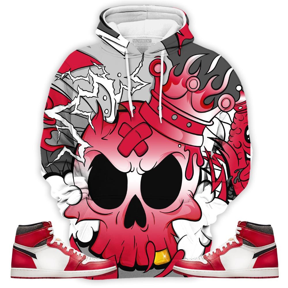 Scary Skull 90S Sneaker Shirt Match High Og Chicago 1S, Jordan 1 Lost Found Chicago Hoodie Sweatshirt Tee All Over Print MKO Shirt