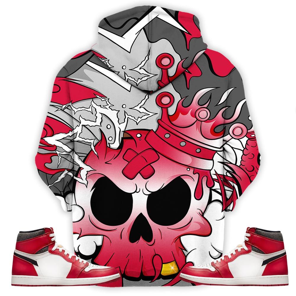 Scary Skull 90S Sneaker Shirt Match High Og Chicago 1S, Jordan 1 Lost Found Chicago Hoodie Sweatshirt Tee All Over Print MKO Shirt