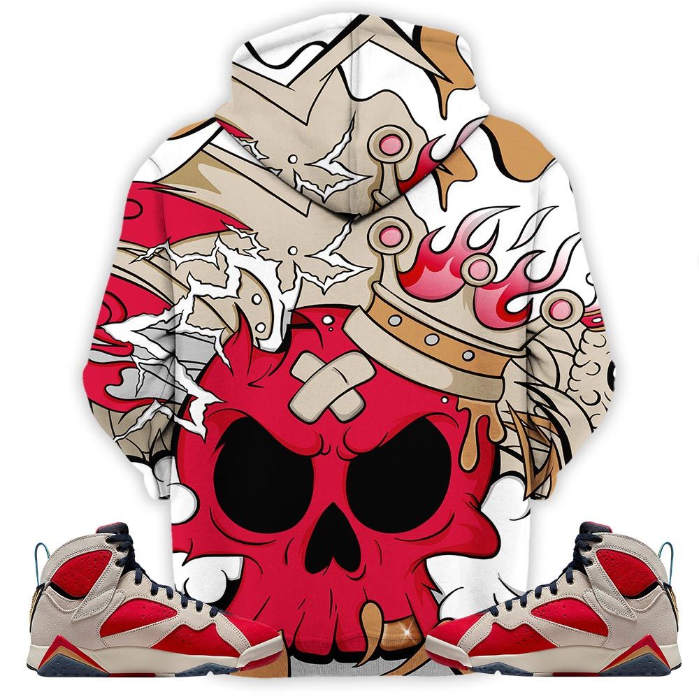 Scary Skull 90S Sneaker Shirt Match Trophy Room 7S, Jordan 7 Trophy Room Hoodie Sweatshirt Tee All Over Print MKO Shirt