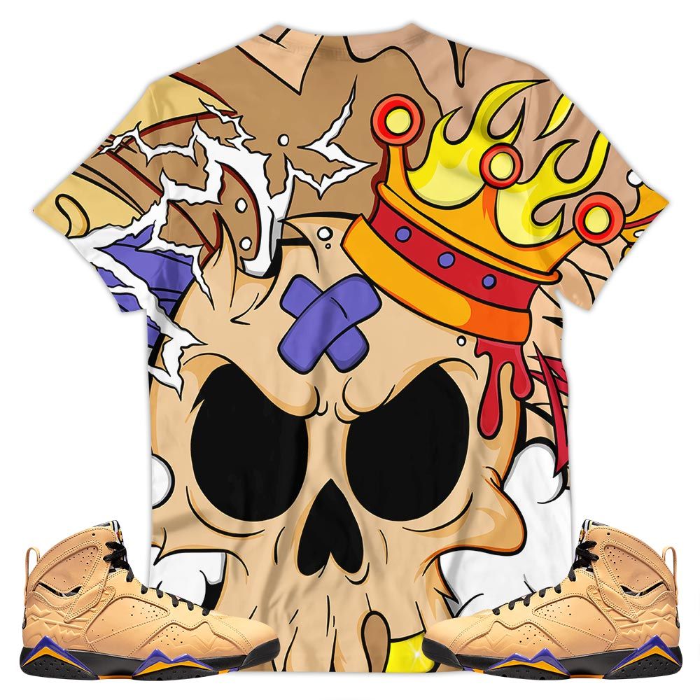 Scary Skull 90S Sneaker Shirt Match Vachetta Tan 7S, Jordan 7 Se Afrobeats Hoodie Sweatshirt Tee All Over Print MKO Shirt