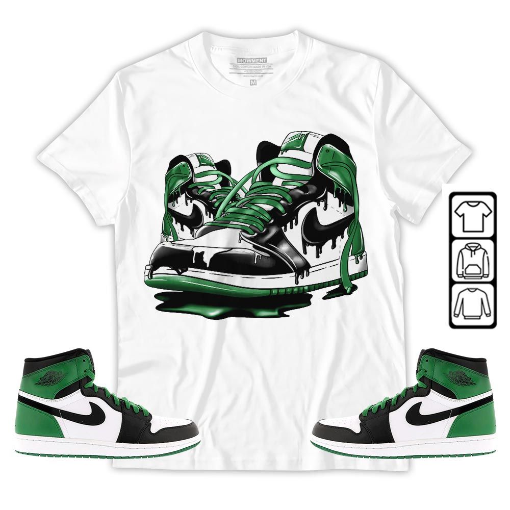Shoe Dripping Sneaker Shirt Match Lucky Green 1s, Jordan 1 Lucky Green MKO T-Shirt Shoe Dripping Sneaker Shirt Match Lucky Green 1s, Jordan 1 Lucky Green MKO T-Shirt
