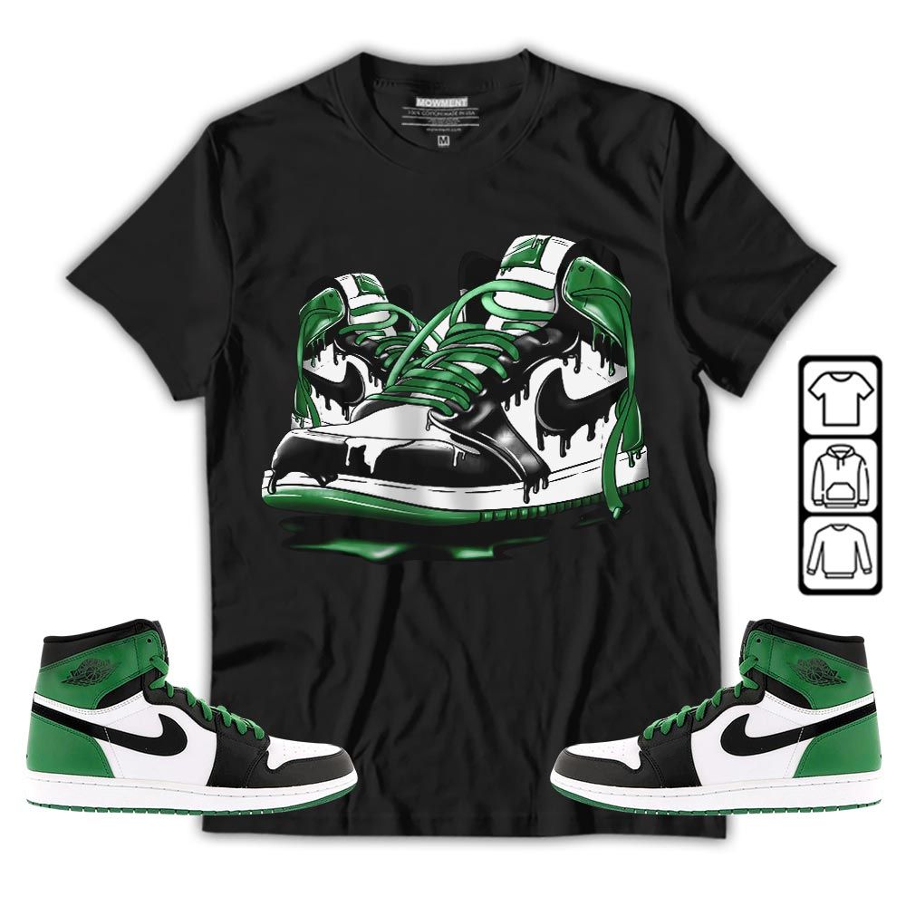 Shoe Dripping Sneaker Shirt Match Lucky Green 1s, Jordan 1 Lucky Green MKO T-Shirt Shoe Dripping Sneaker Shirt Match Lucky Green 1s, Jordan 1 Lucky Green MKO T-Shirt