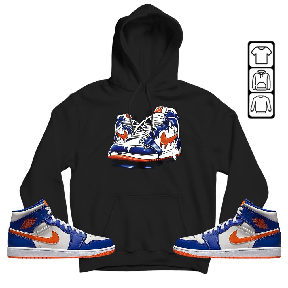 Shoe Dripping Sneaker Shirt Match Mid Knicks 1s, Jordan 1 Mid Knicks MKO T-Shirt Shoe Dripping Sneaker Shirt Match Mid Knicks 1s, Jordan 1 Mid Knicks MKO T-Shirt