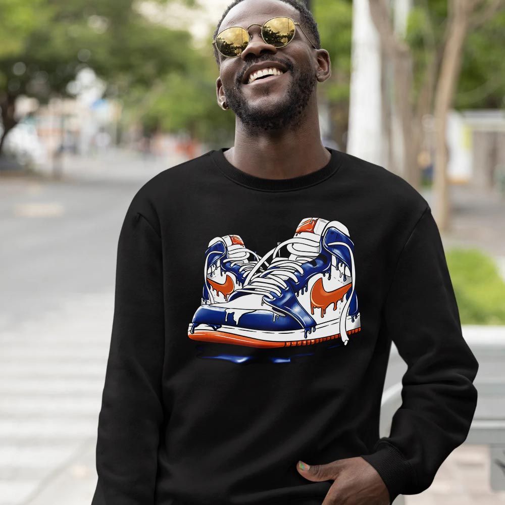 Shoe Dripping Sneaker Shirt Match Mid Knicks 1s, Jordan 1 Mid Knicks MKO T-Shirt Shoe Dripping Sneaker Shirt Match Mid Knicks 1s, Jordan 1 Mid Knicks MKO T-Shirt