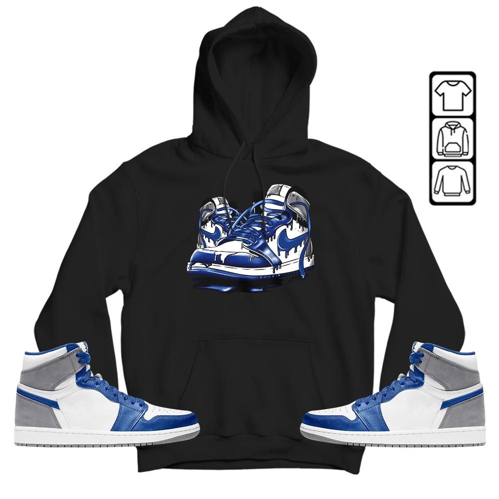 Shoe Dripping Sneaker Shirt Match True Blue 1s, Jordan 1 High OG True Blue MKO T-Shirt Shoe Dripping Sneaker Shirt Match True Blue 1s, Jordan 1 High OG True Blue MKO T-Shirt