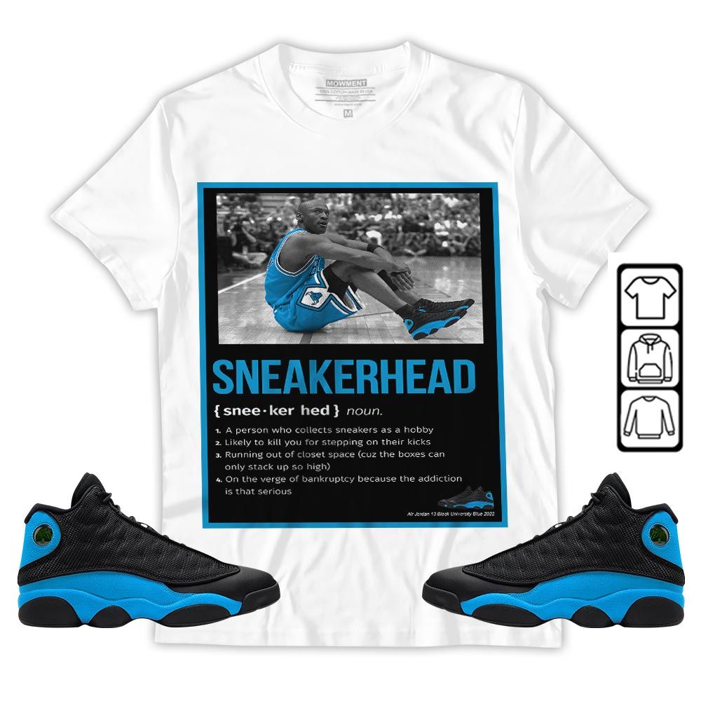 Shoes Basketball Goat Sneaker Shirt Match Black University Blue 13s, Jordan 13 Black University Blue 2022 MKO Hoodie