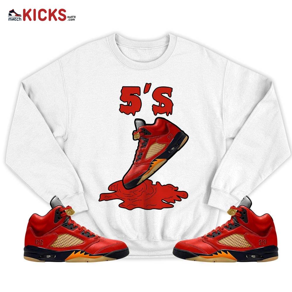 Shoes Dripping Sneaker Shirt Match 5 Dunk On Mars, Jordan 5 Mars For Her MKO T-Shirt Shoes Dripping Sneaker Shirt Match 5 Dunk On Mars, Jordan 5 Mars For Her MKO T-Shirt