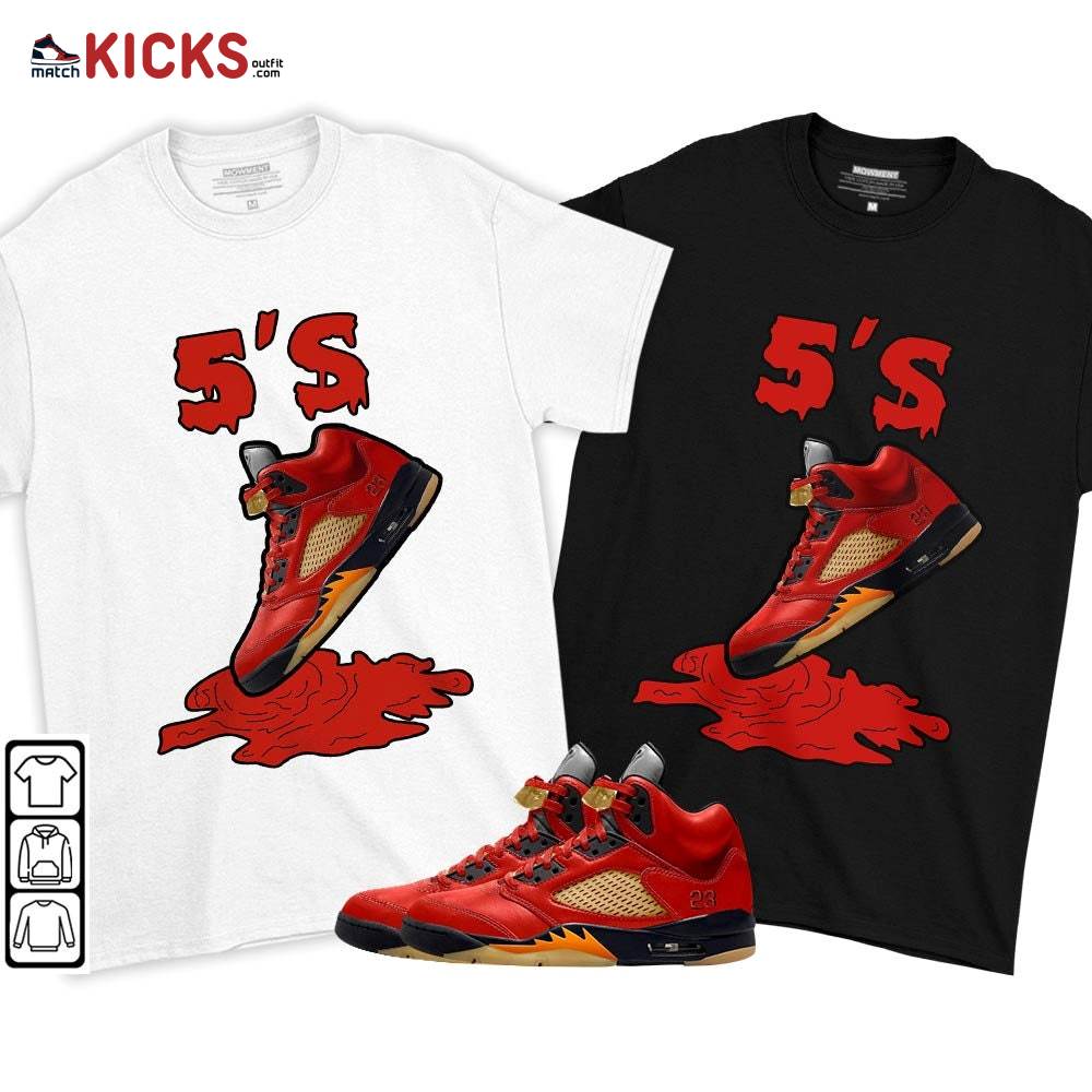 Shoes Dripping Sneaker Shirt Match 5 Dunk On Mars, Jordan 5 Mars For Her MKO T-Shirt Shoes Dripping Sneaker Shirt Match 5 Dunk On Mars, Jordan 5 Mars For Her MKO T-Shirt