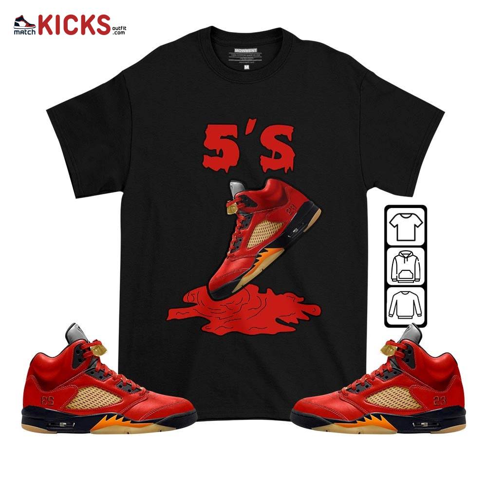 Shoes Dripping Sneaker Shirt Match 5 Dunk On Mars, Jordan 5 Mars For Her MKO T-Shirt