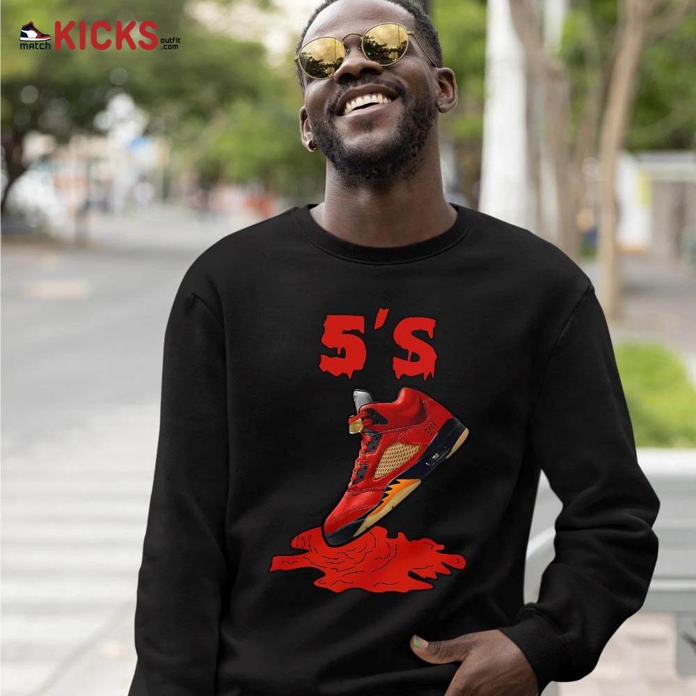 Shoes Dripping Sneaker Shirt Match 5 Dunk On Mars, Jordan 5 Mars For Her MKO T-Shirt Shoes Dripping Sneaker Shirt Match 5 Dunk On Mars, Jordan 5 Mars For Her MKO T-Shirt