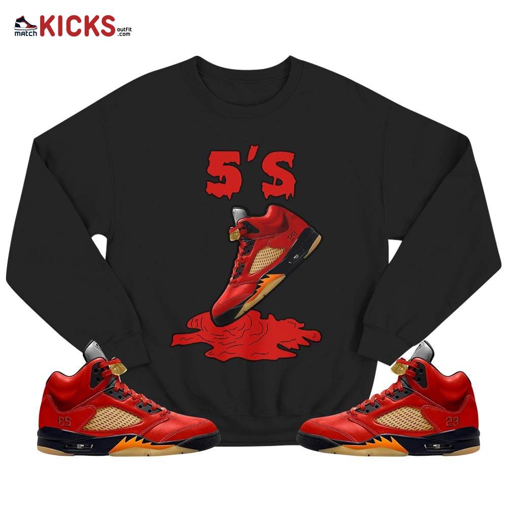 Shoes Dripping Sneaker Shirt Match 5 Dunk On Mars, Jordan 5 Mars For Her MKO T-Shirt Shoes Dripping Sneaker Shirt Match 5 Dunk On Mars, Jordan 5 Mars For Her MKO T-Shirt