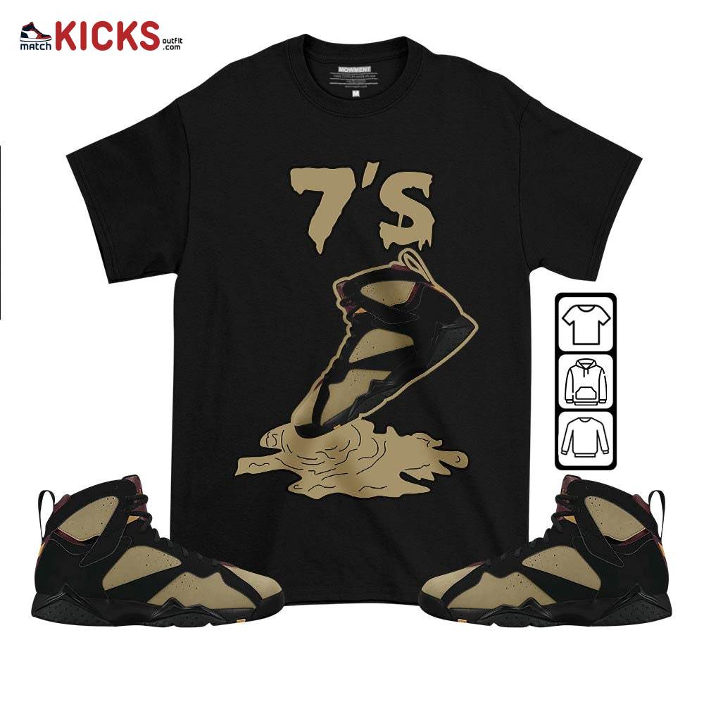 Shoes Dripping Sneaker Shirt Match Black Cherrywood 7s, Jordan 7 Black Olive MKO T-Shirt