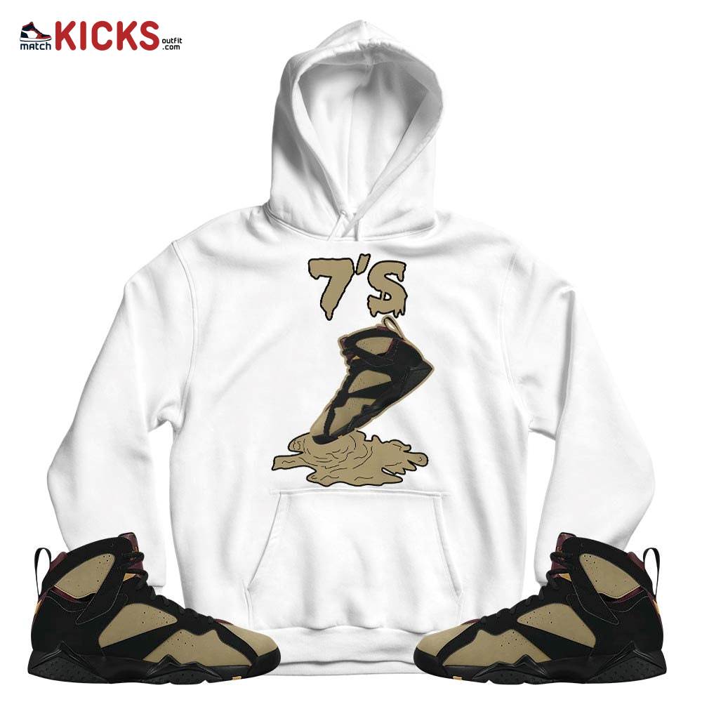 Shoes Dripping Sneaker Shirt Match Black Cherrywood 7s, Jordan 7 Black Olive MKO T-Shirt Shoes Dripping Sneaker Shirt Match Black Cherrywood 7s, Jordan 7 Black Olive MKO T-Shirt