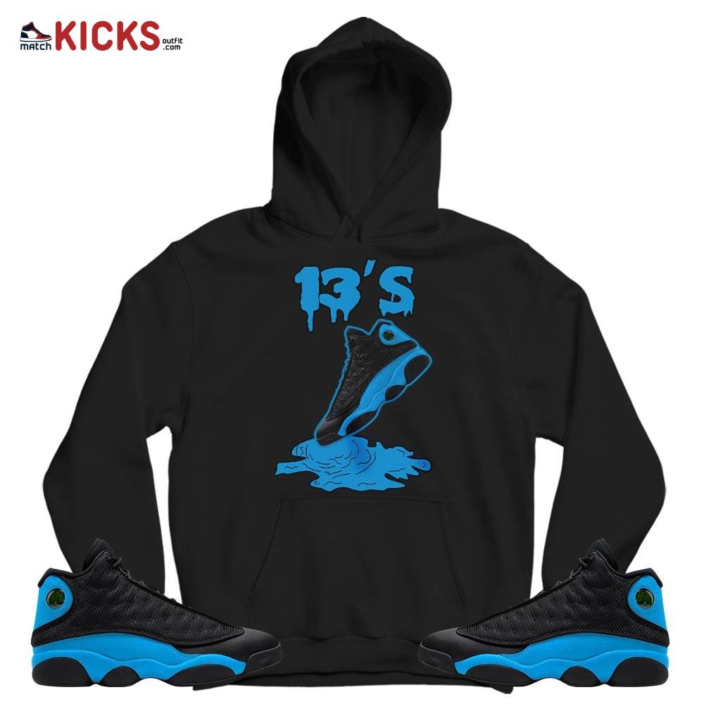 Shoes Dripping Sneaker Shirt Match Black University Blue 13s, Jordan 13 Black University Blue 2022 MKO T-Shirt Shoes Dripping Sneaker Shirt Match Black University Blue 13s, Jordan 13 Black University Blue 2022 MKO T-Shirt