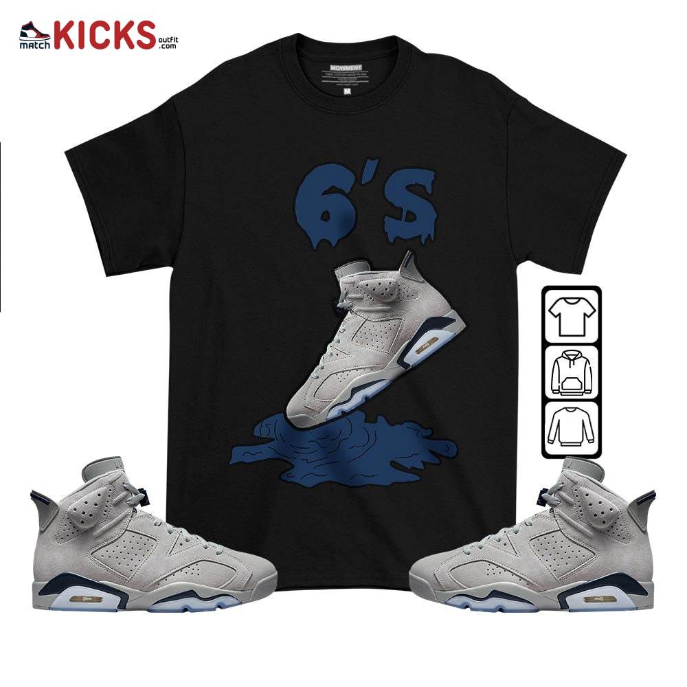 Shoes Dripping Sneaker Shirt Match Georgetown 6s, Jordan 6 Retro Georgetown MKO T-Shirt