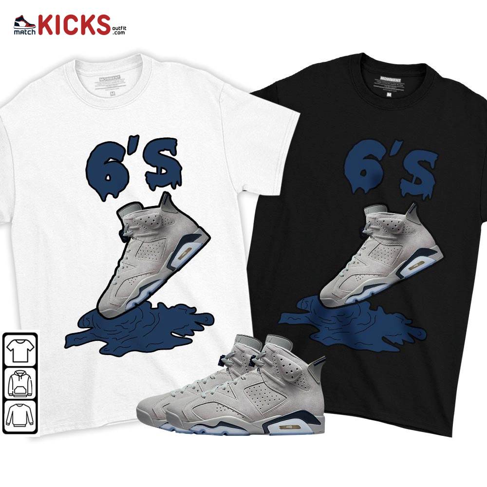 Shoes Dripping Sneaker Shirt Match Georgetown 6s, Jordan 6 Retro Georgetown MKO T-Shirt