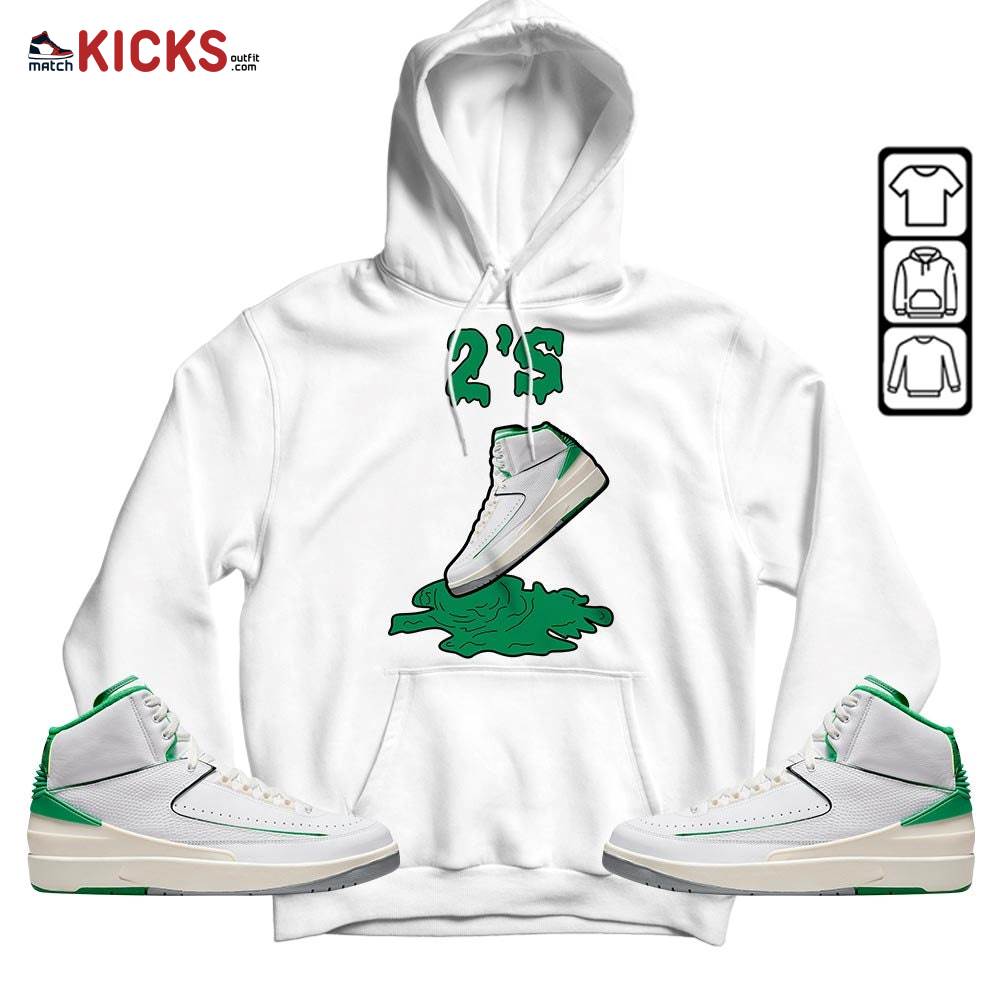 Shoes Dripping Sneaker Shirt Match Lucky Green 2s, Jordan 2 Lucky Green MKO Sweatshirt Shoes Dripping Sneaker Shirt Match Lucky Green 2s, Jordan 2 Lucky Green MKO Sweatshirt