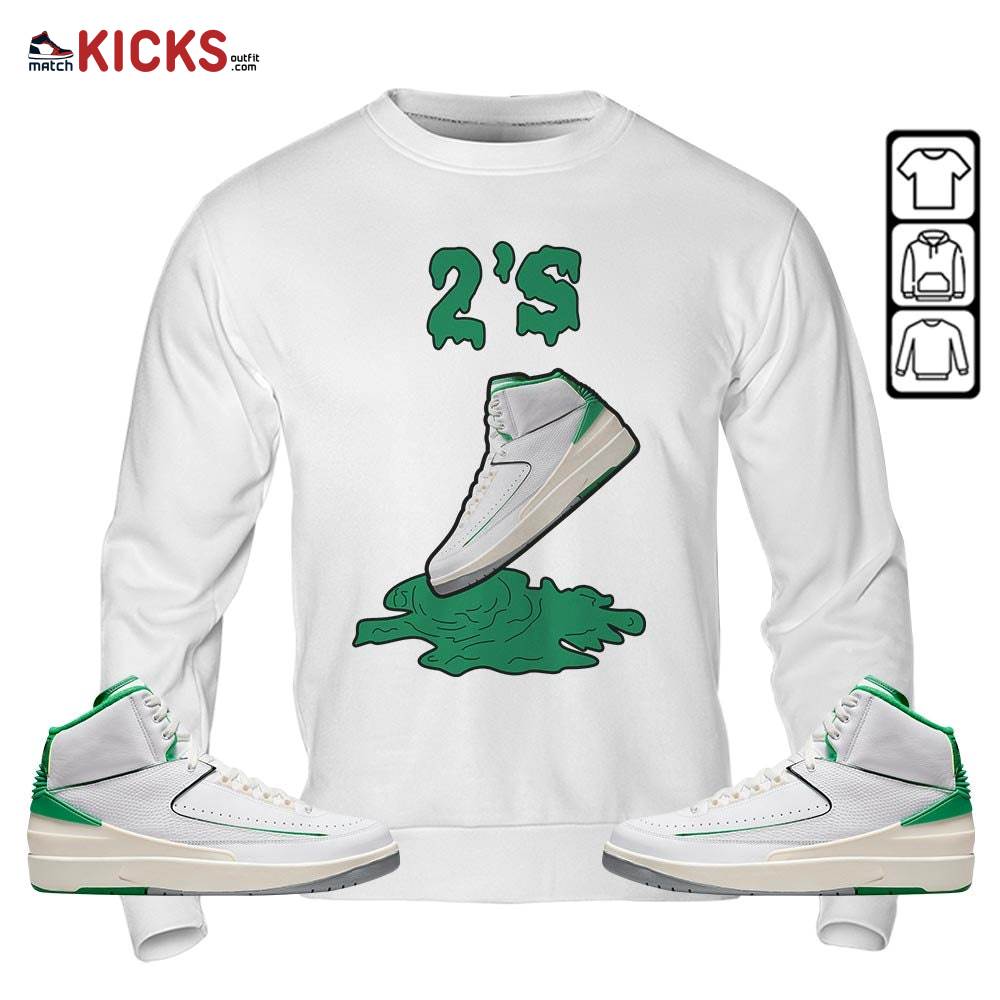 Shoes Dripping Sneaker Shirt Match Lucky Green 2s, Jordan 2 Lucky Green MKO Sweatshirt Shoes Dripping Sneaker Shirt Match Lucky Green 2s, Jordan 2 Lucky Green MKO Sweatshirt