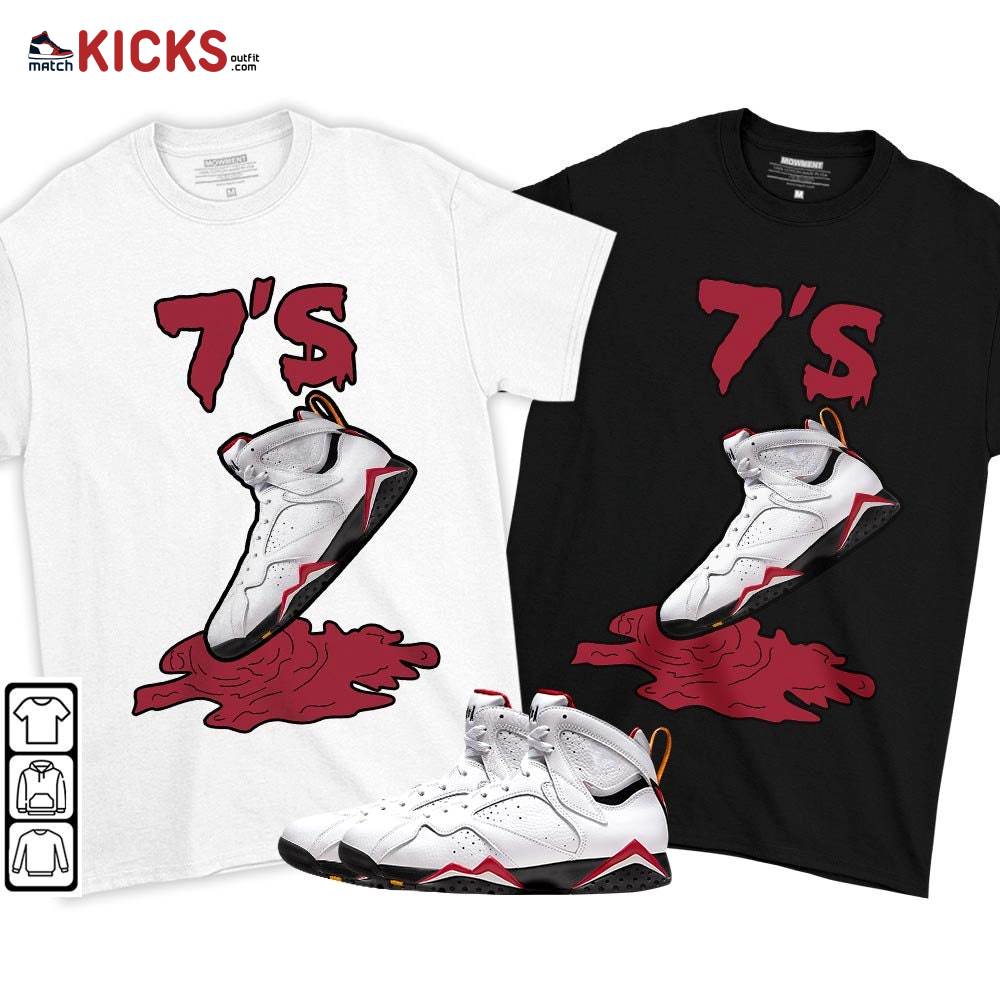Shoes Dripping Sneaker Shirt Match OG Cardinal 7s, Jordan 7 Retro Cardinal MKO T-Shirt Shoes Dripping Sneaker Shirt Match OG Cardinal 7s, Jordan 7 Retro Cardinal MKO T-Shirt