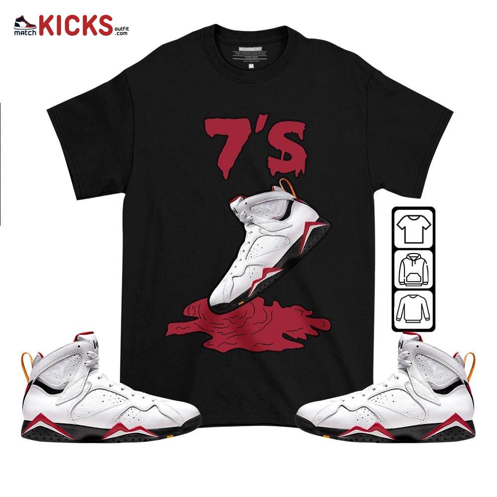 Shoes Dripping Sneaker Shirt Match OG Cardinal 7s, Jordan 7 Retro Cardinal MKO T-Shirt